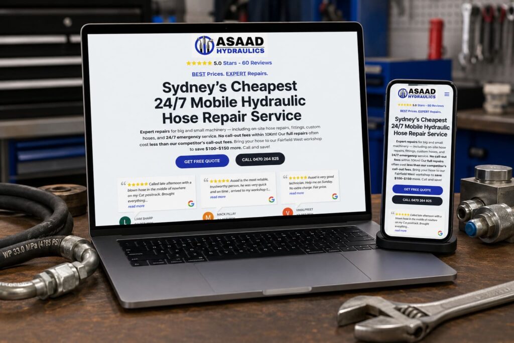 Asaad Hydraulics Sydney website by Boostable Marketing Agency