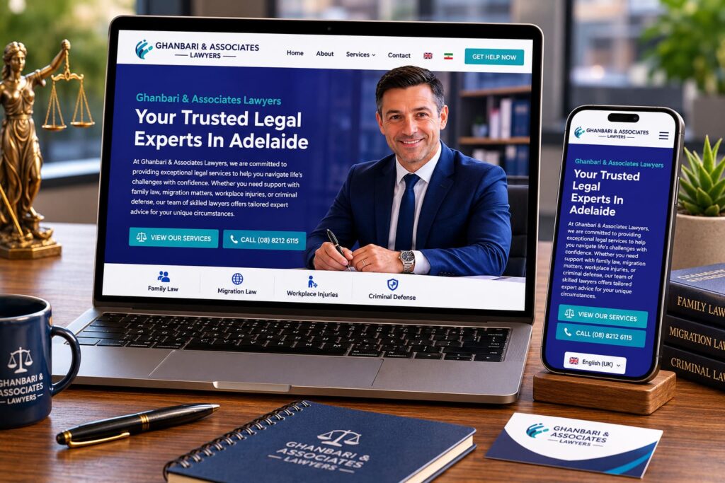 Ghanbari & Associates Adelaide Lawyers website by Boostable Marketing Agency
