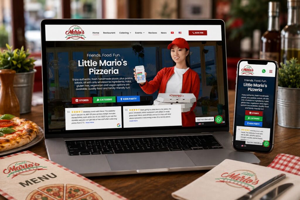 Little Mario's Pizzeria Hong Kong website by Boostable Marketing Agency