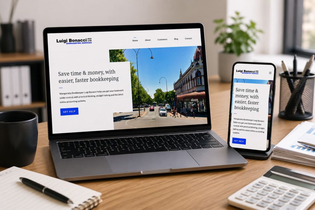 Luigi Bonacci Wangaratta Bookkeeper website by Boostable Marketing Agency