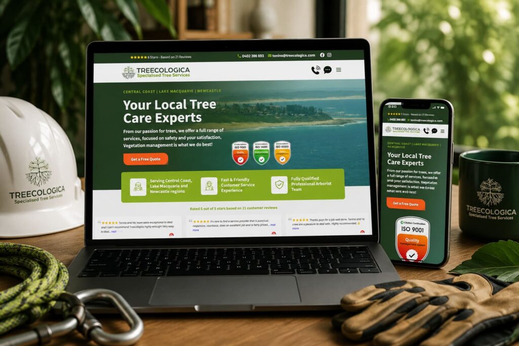 Treecologica Tree Services website by Boostable Marketing Agency
